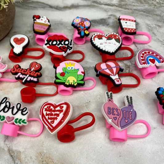 Silicone Straw Toppers Tumbler - Love Mix #2