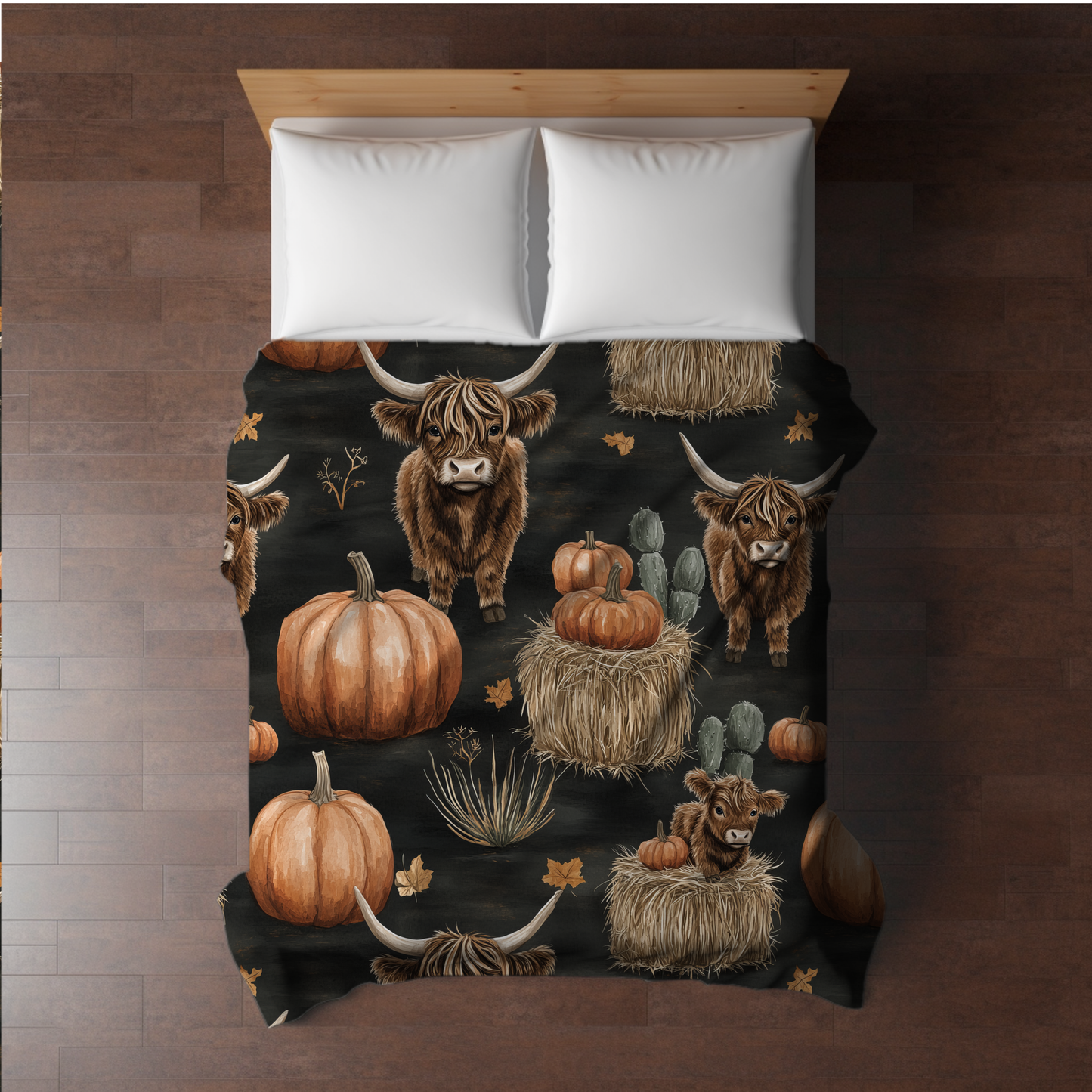 Blanket Halloween #10 - Fall Highland Cow