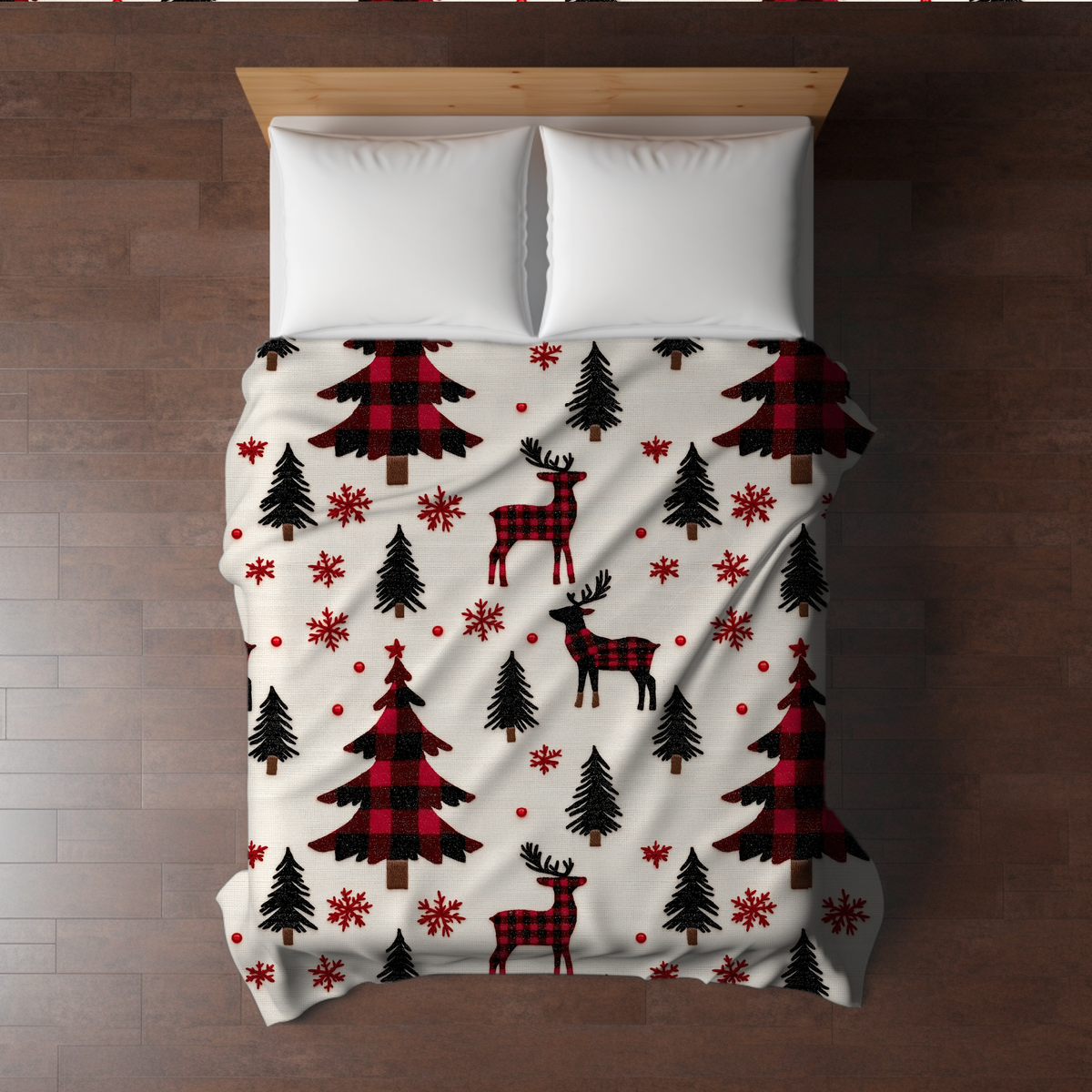 Blanket Christmas #37 - Plaid Deer Trees - PREORDER