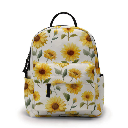 Mini Backpack - Sunflower on White