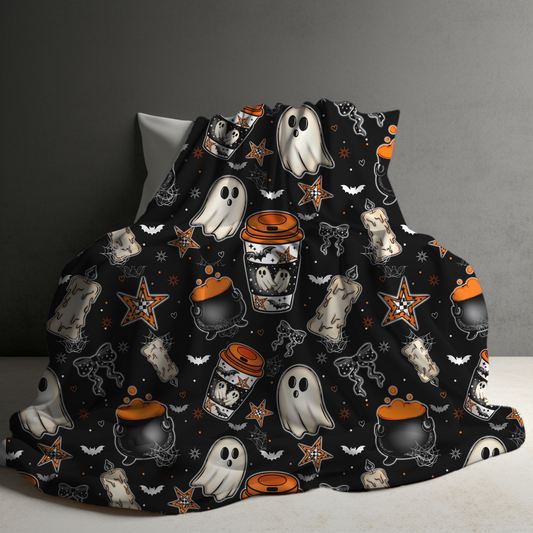 Blanket Halloween #23 - Orange Ghost Coffee
