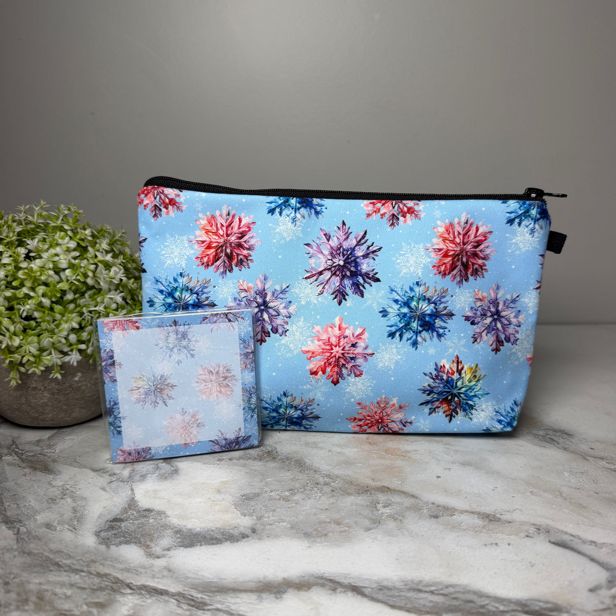 Bundled Set - Christmas Snowflake On Blue