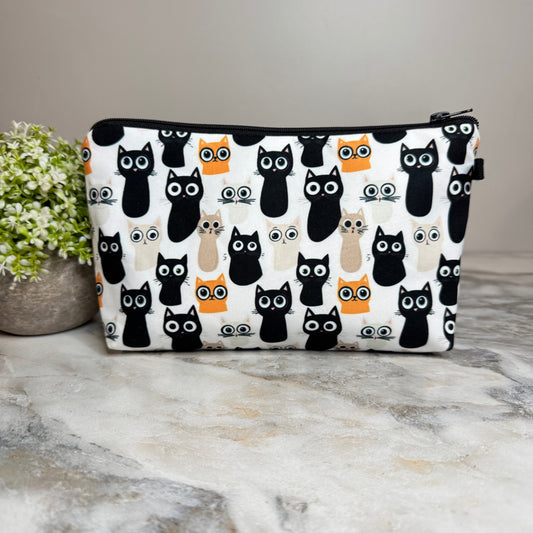 Pouch - Cats Orange Black Big Eyes