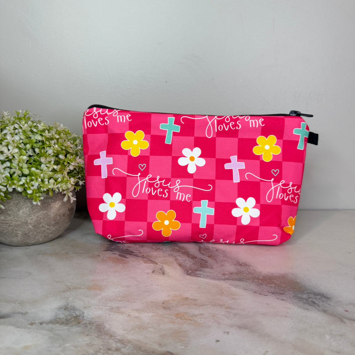 Pouch - Religious Pink Jesus Loves Me