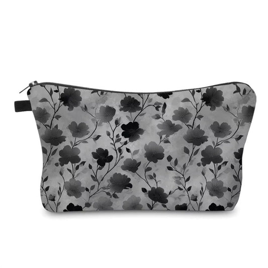 Pouch - Floral Grey Black Shadow