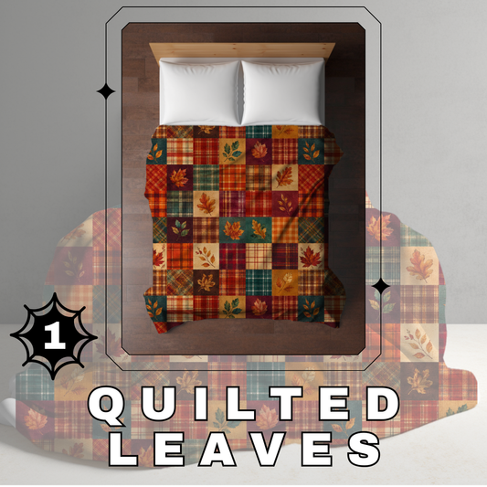 Blanket Halloween #1 - Quilted Leaves
