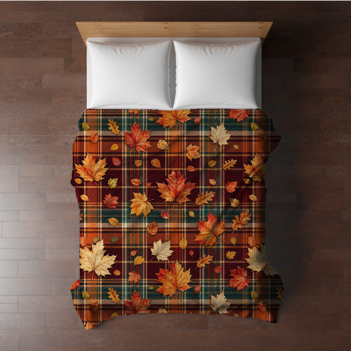 Blanket Halloween #3 - Plaid Leaves
