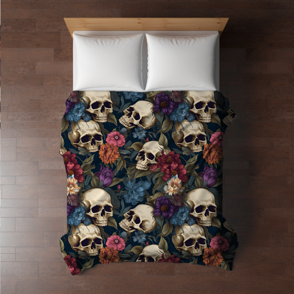 Blanket Halloween #9 - Floral Skull