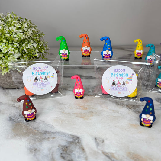 Gnome Figurines - Birthday Assortment (3 pack) - Gnomies Sticker