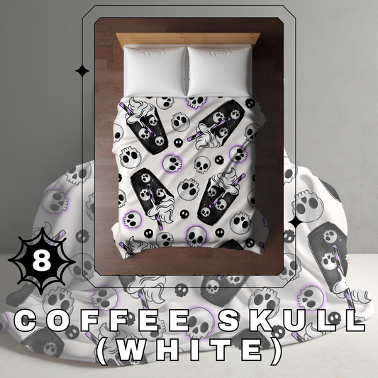 Blanket Halloween #8 - Coffee Skull White