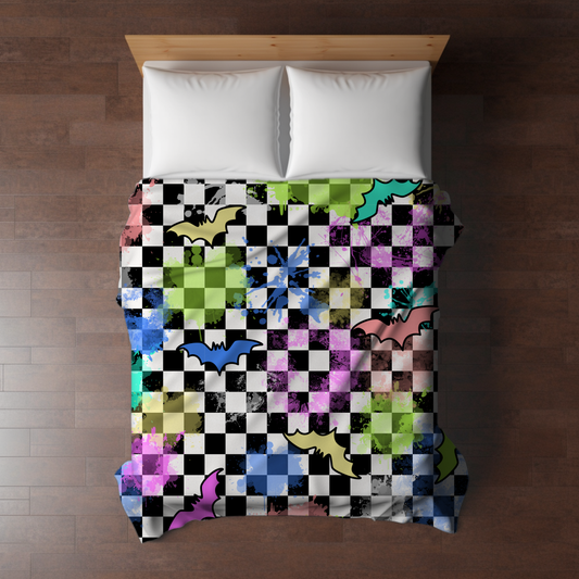 Blanket Halloween #24 - Rainbow Bat Checker