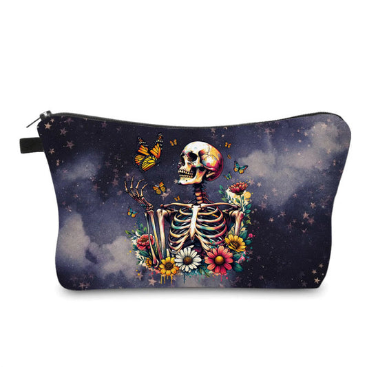 Pouch - Skeleton Floral Butterfly