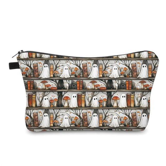Pouch - Halloween Fall, Ghost Bookshelf