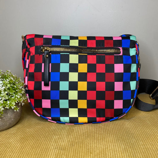 The Roni Nylon Crossbody - Checkered Colorful Black