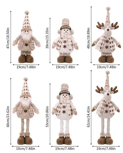 Telescopic Standing Christmas Decor - Tan & Grey - PREORDER 10/3-10/6