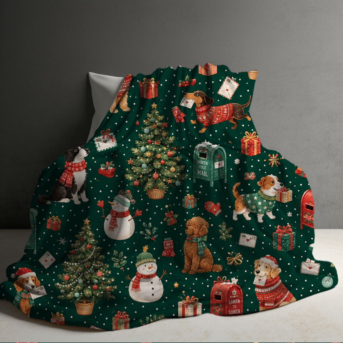 Blanket Christmas #17 - Dog Snowman Mail - PREORDER