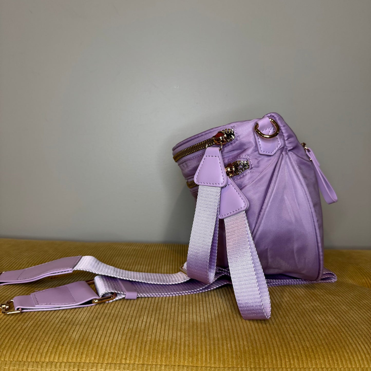 The Roni Nylon Crossbody - Solid Light Purple