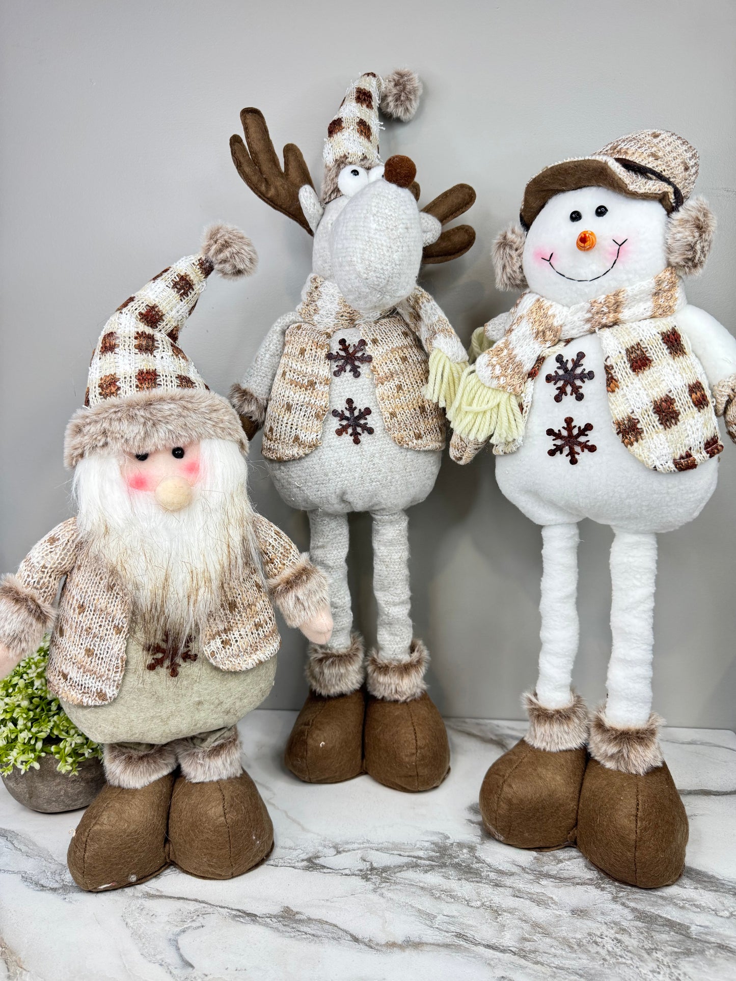 Telescopic Standing Christmas Decor - Tan & Grey - PREORDER 10/3-10/6