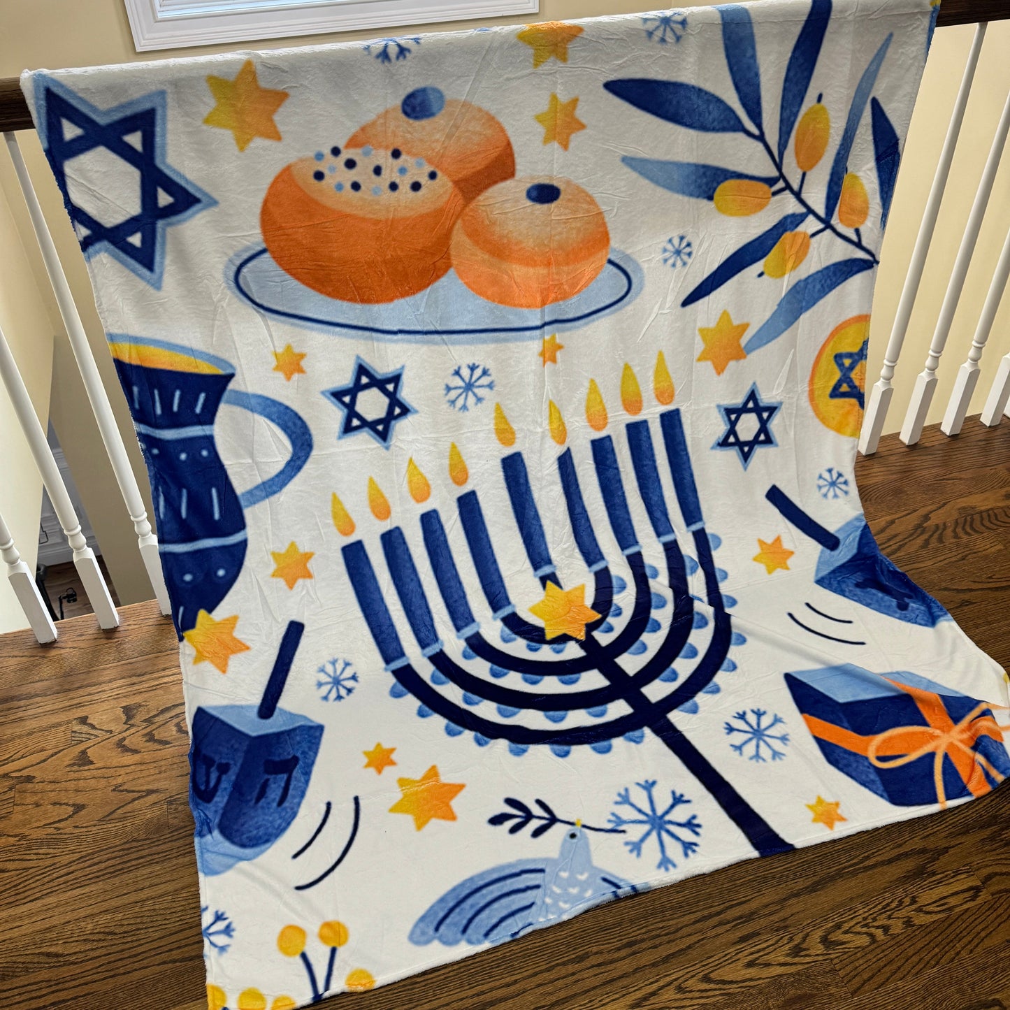 Blanket - White Hanukkah Holiday