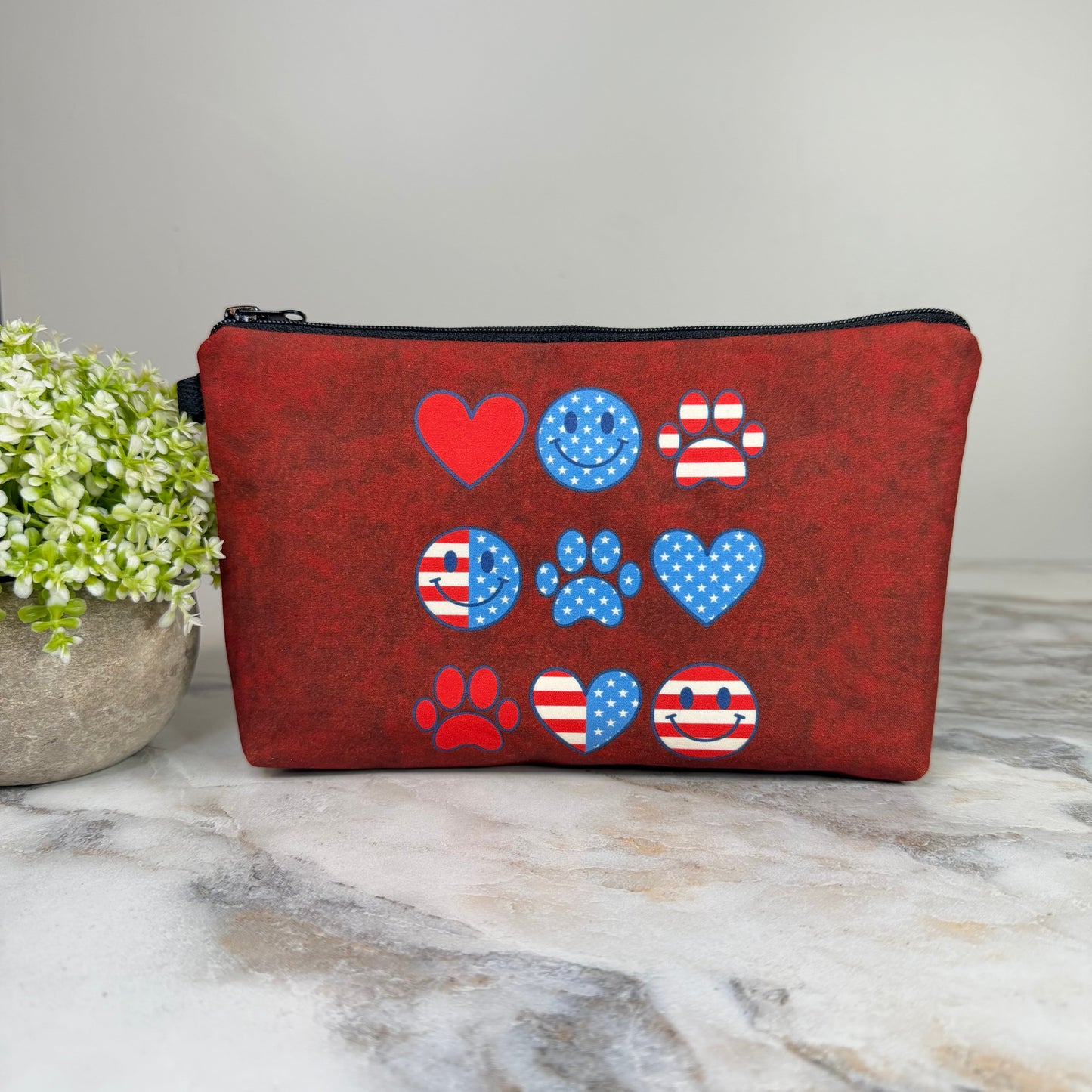 Pouch - America Paw Heart Flag