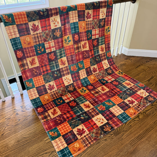 Blanket Halloween #1 - Quilted Leaves