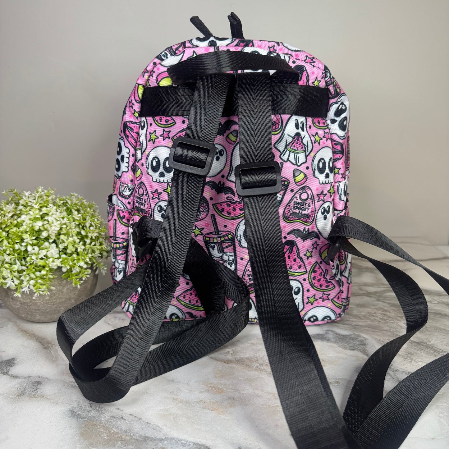 Mini Backpack - Halloween Fall - Watermelon Ghosts