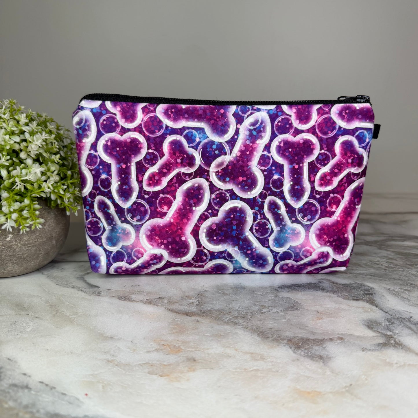 Pouch - Adult, Purple Glitter Penis