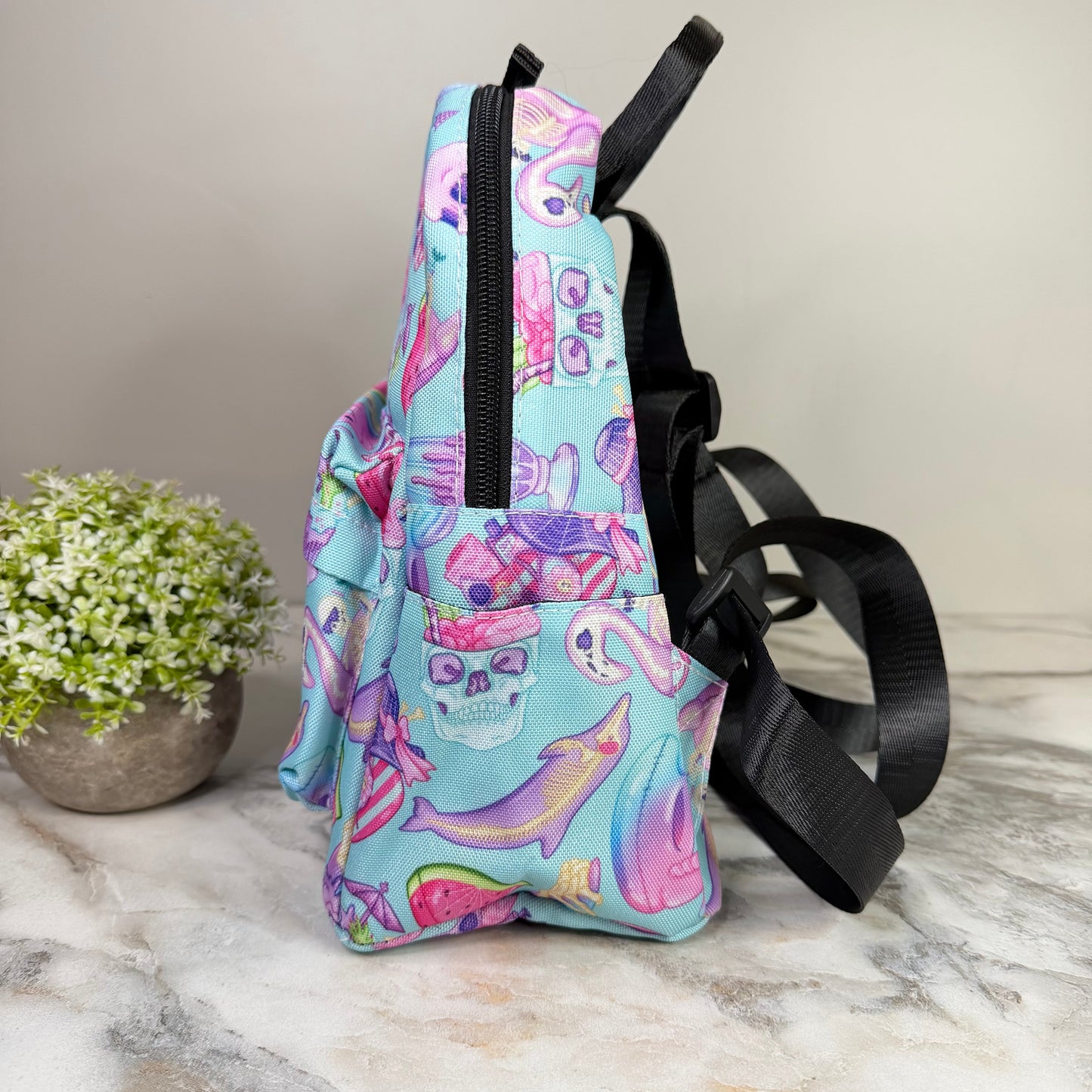 Mini Backpack - Halloween Fall - Skeleton Summer