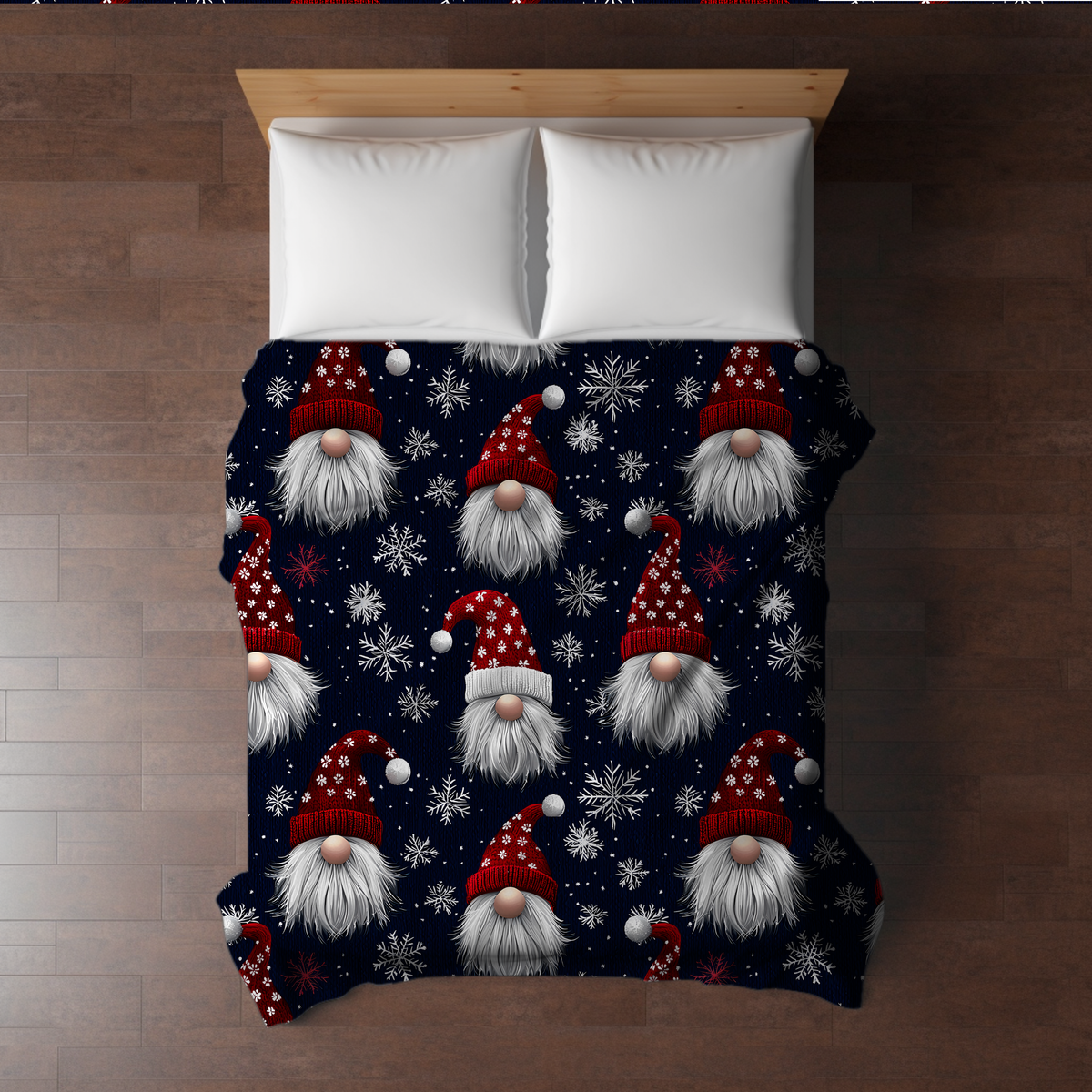 Blanket Christmas #27 - Navy Red Gnomes - PREORDER