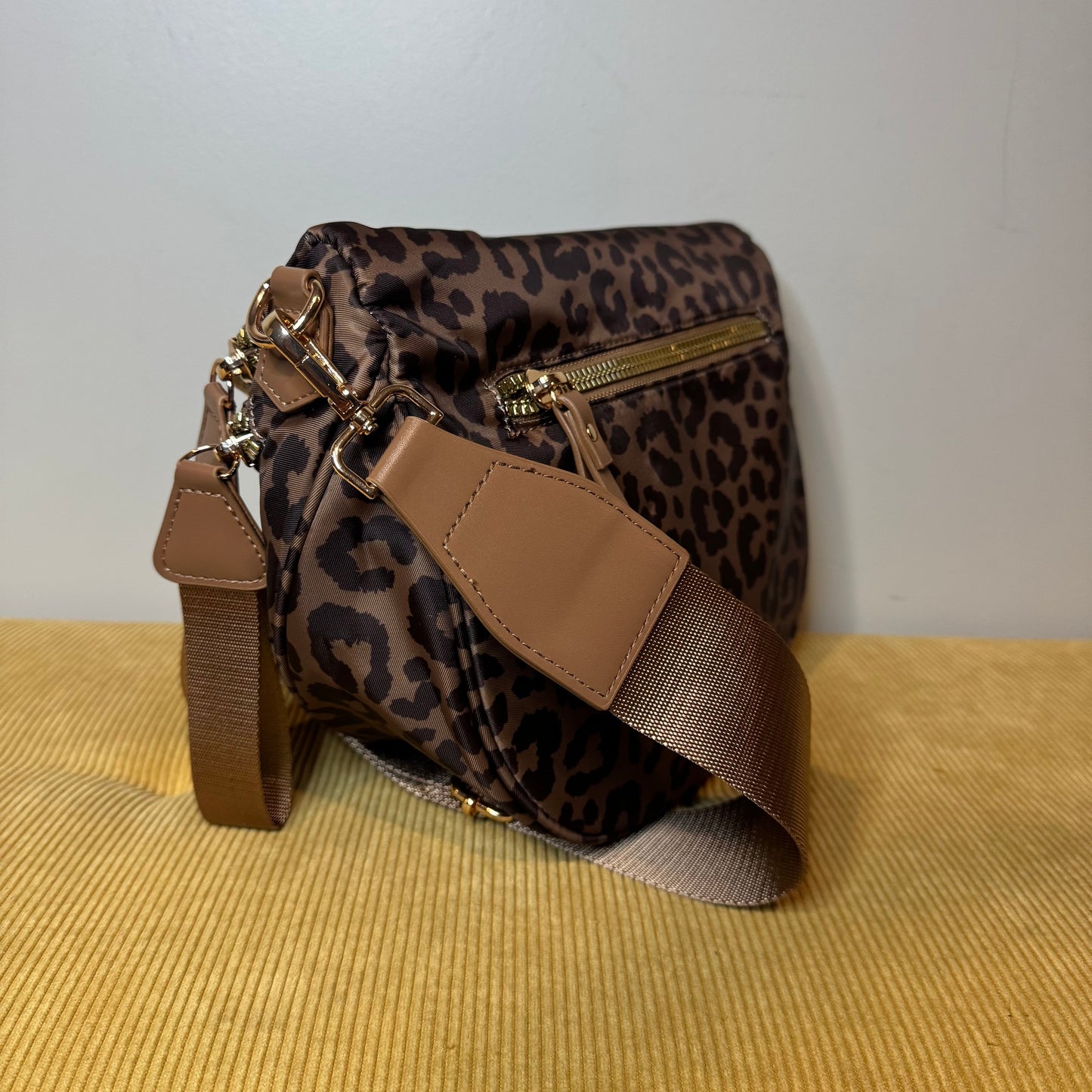 The Roni Nylon Crossbody - Animal Print Chocolate