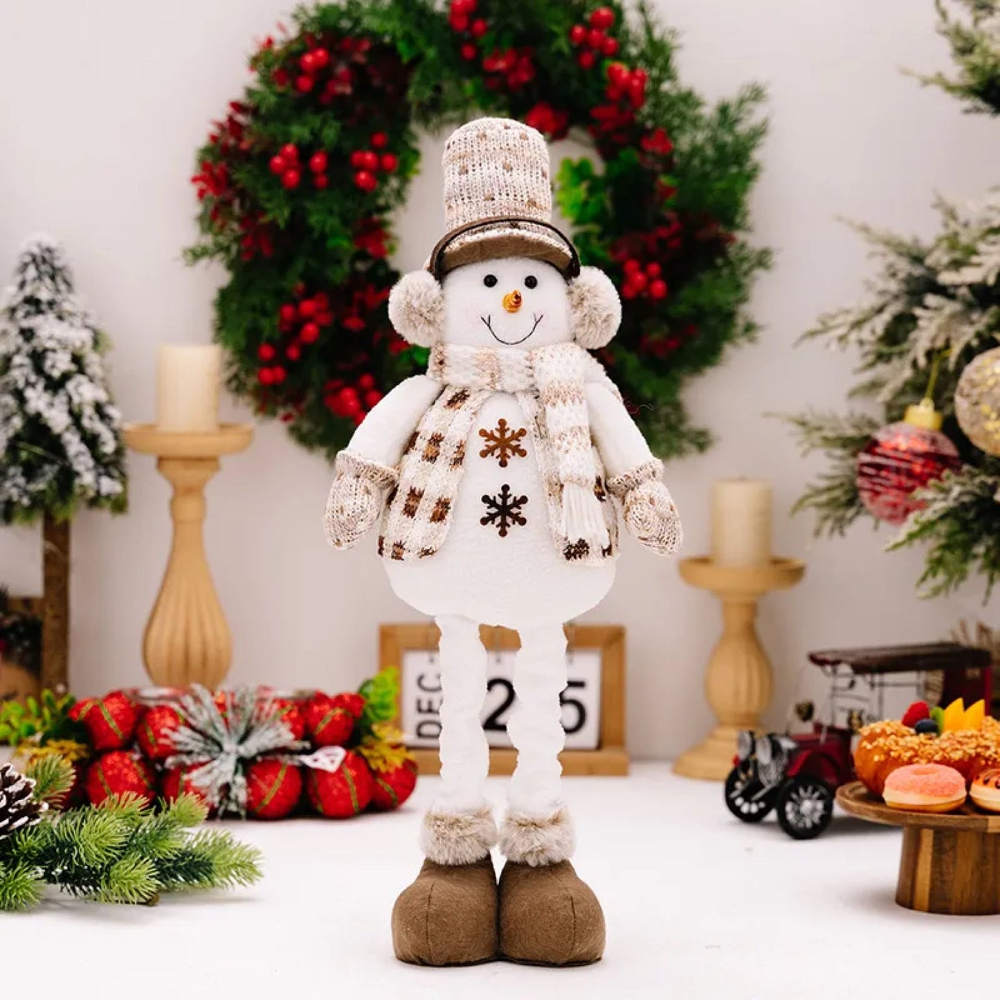 Telescopic Standing Christmas Decor - Tan & Grey - PREORDER 10/3-10/6
