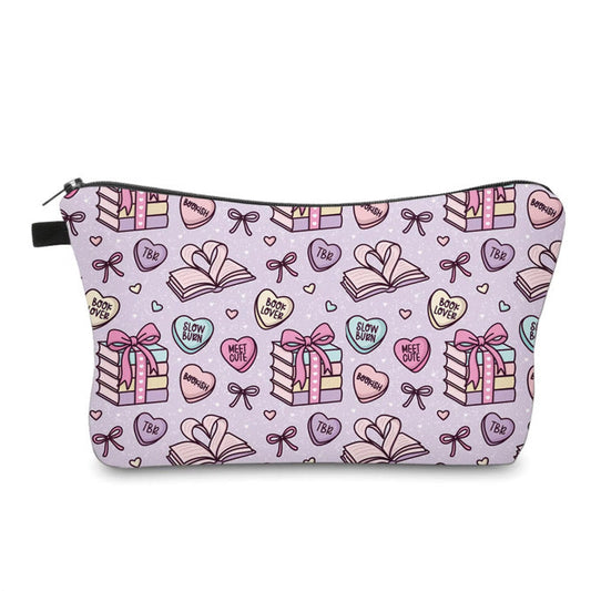 Pouch - Book Heart Romance TBR, Purple Lavender