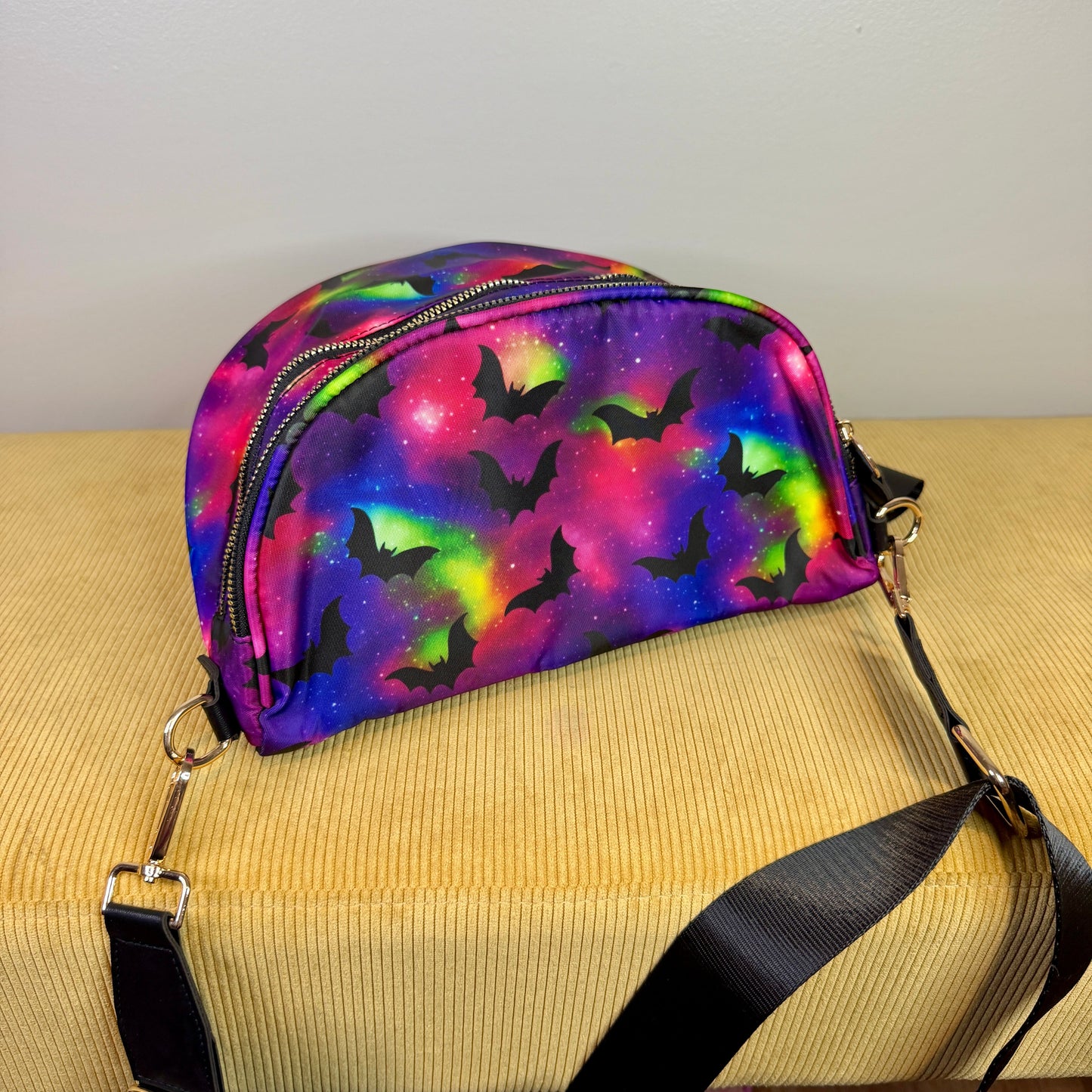 The Roni Nylon Crossbody - Halloween Fall Galaxy Bat