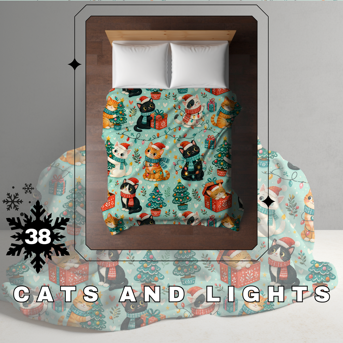 Blanket Christmas #38 - Cats and Lights - PREORDER