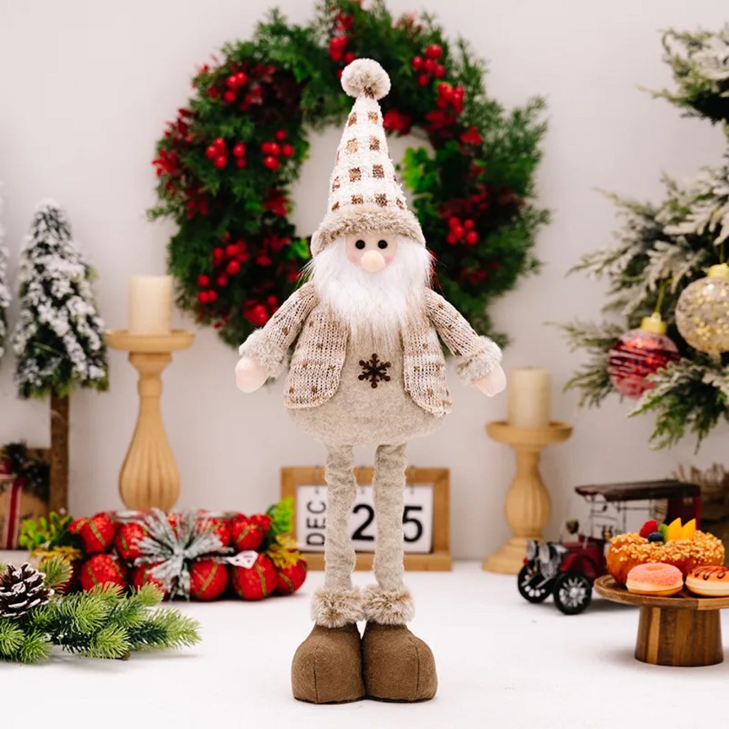 Telescopic Standing Christmas Decor - Tan & Grey - PREORDER 10/3-10/6