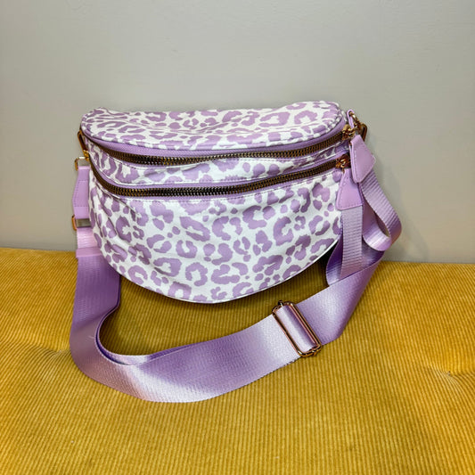 The Roni Nylon Crossbody - Animal Print Light Purple