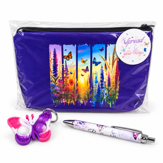 Bundled Set - Butterfly Purple Stripes