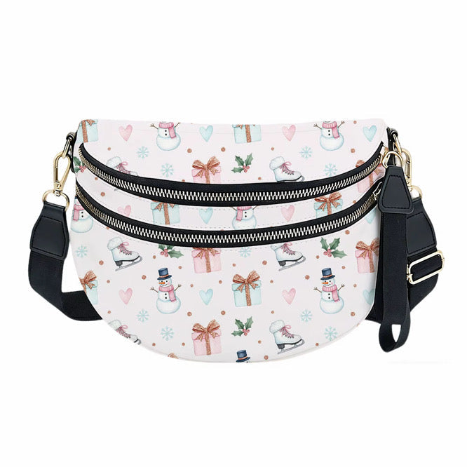 The Roni Nylon Crossbody - Christmas Snowflake Gift Ice Skate