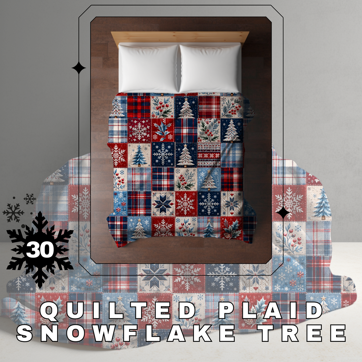 Blanket Christmas #30 - Quilted Plaid Snowflake Tree - PREORDER