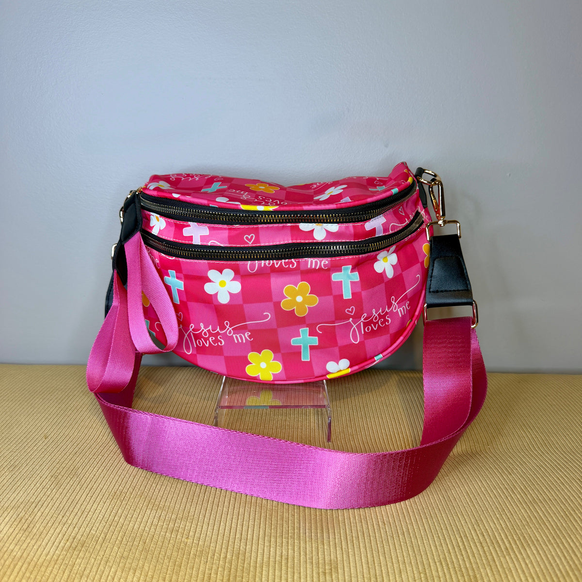 The Roni Nylon Crossbody - Religious Jesus Loves Me