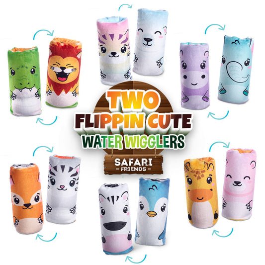 Two Flippin Cute Water Wiggler Toy - Safari