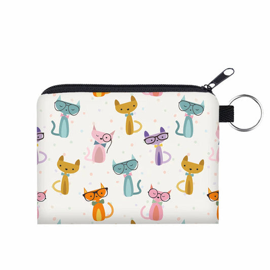 Mini Pouch - Cats Nerdy Glasses