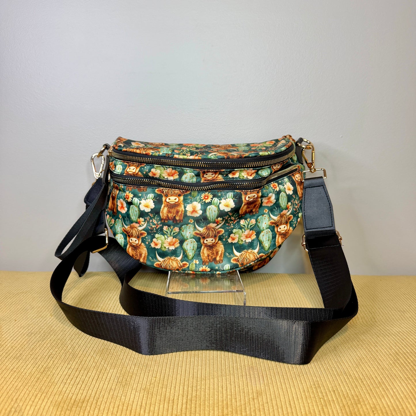 The Roni Nylon Crossbody - Highland Cow Cactus