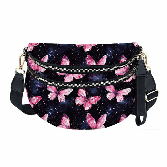 The Roni Nylon Crossbody - Butterfly Pink Galaxy