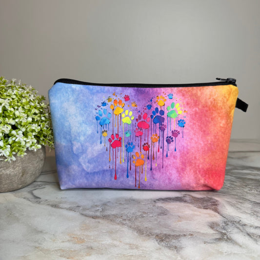 Pouch - Dog Heart Paw Paint Drip