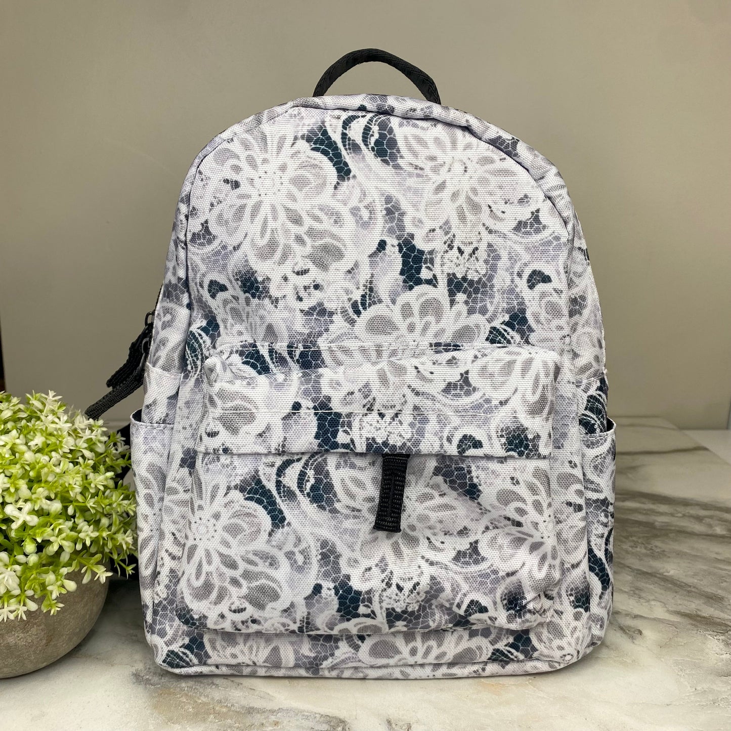 Mini Backpack - Lace Black Grey