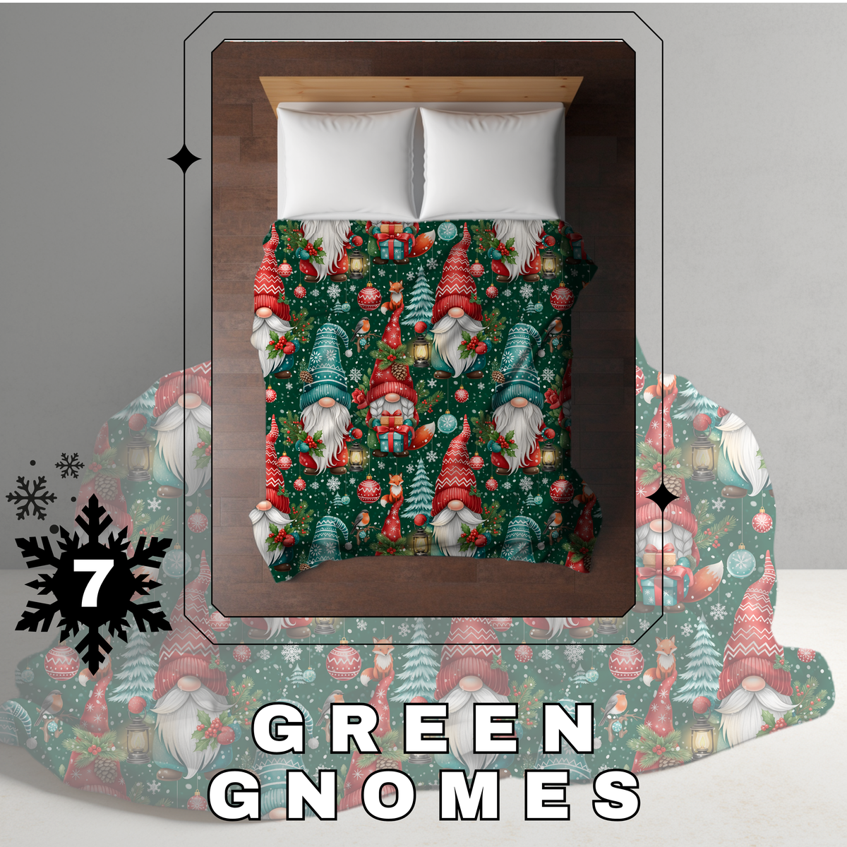 Blanket Christmas #7 - Green Gnomes - PREORDER