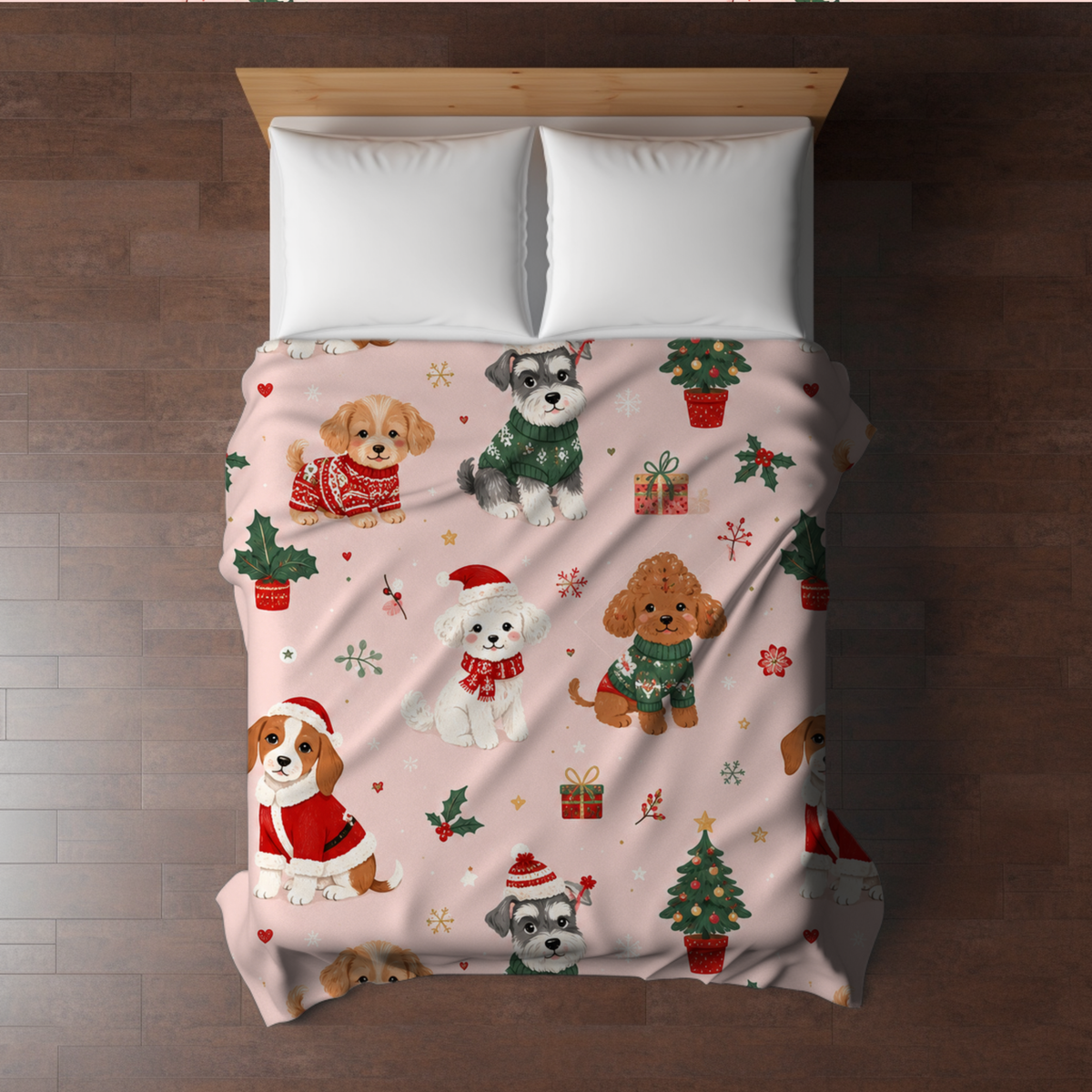 Blanket Christmas #36 - Pink Dogs - PREORDER