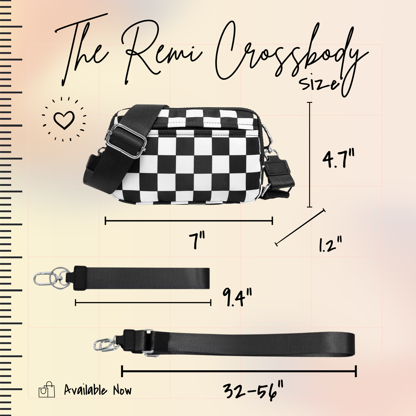 Remi - Nylon Crossbody Checkered - PREORDER