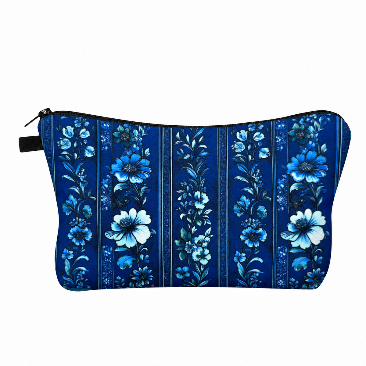 Pouch - Floral Blue Stripe